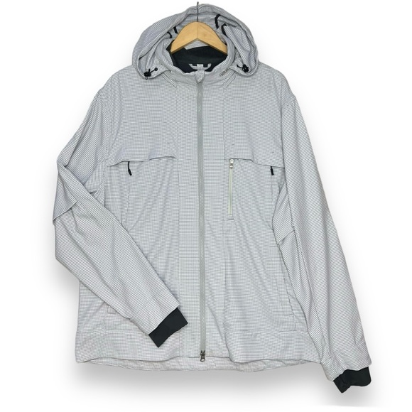 lululemon athletica Other - Lululemon Relay Jacket Mens XXL Houndstooth Swift Silverslate Soot Zip Up Hooded